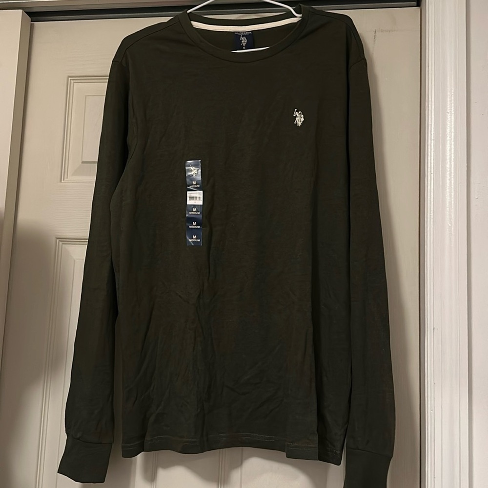 US Polo Olive Green Long Sleeve Shirt